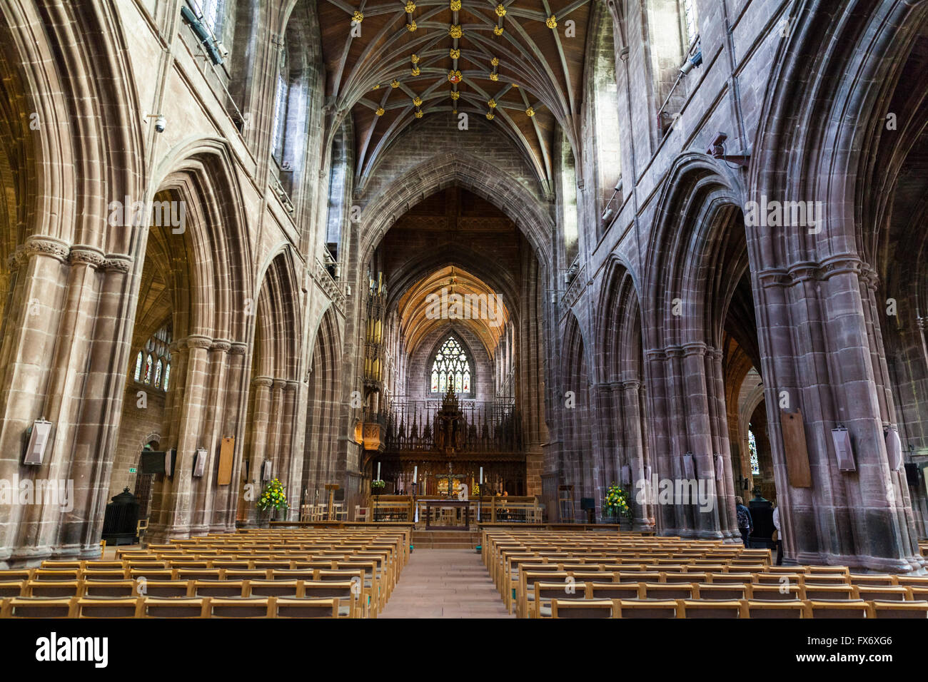 Chester Cahedral navata e interni, Cheshire, Inghilterra Foto Stock