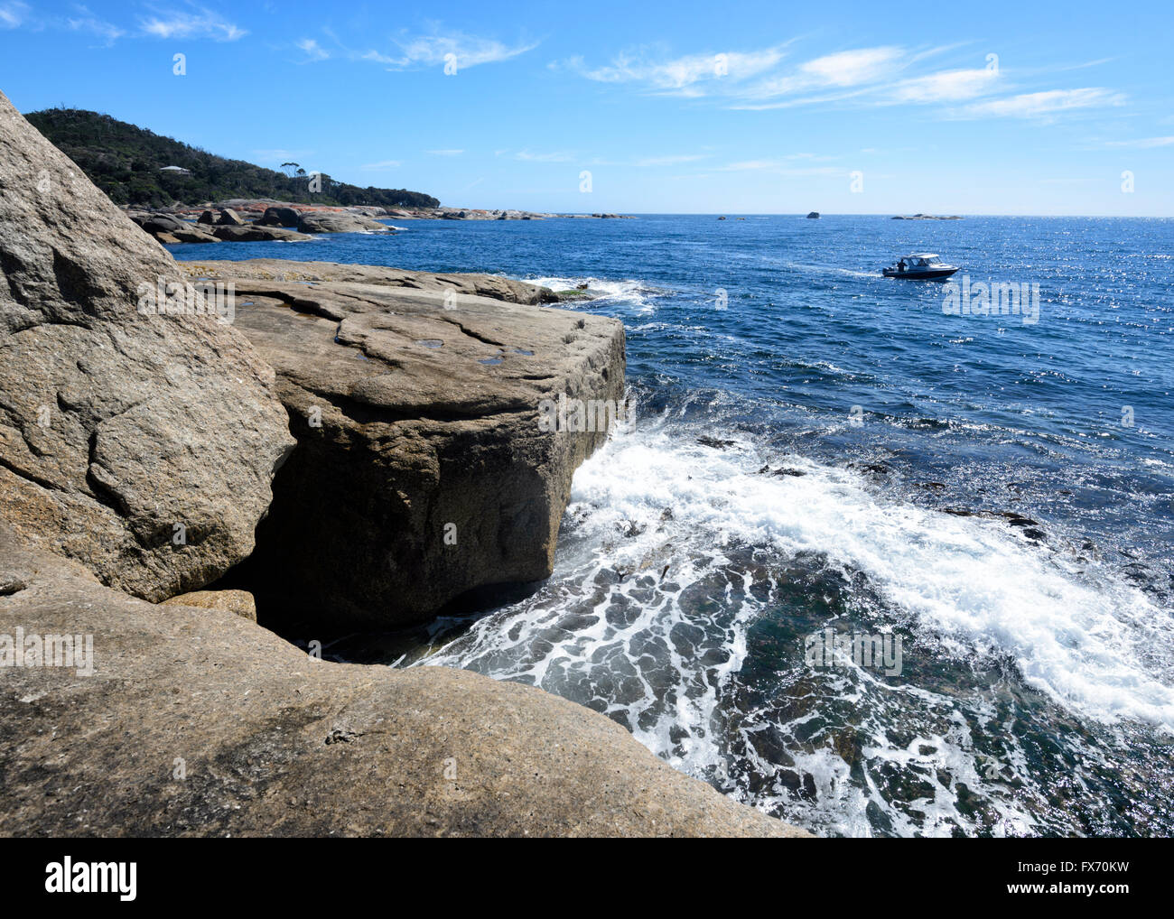 Costa al Bicheno, Tasmania, Australia Foto Stock