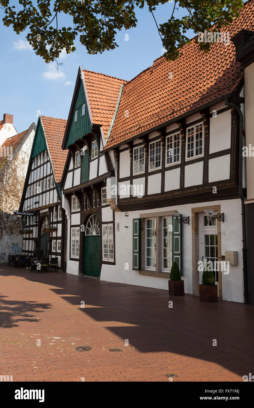 Osnabrücker town house, casa in legno e muratura, centro storico, Osnabrück, Bassa Sassonia, Germania Foto Stock