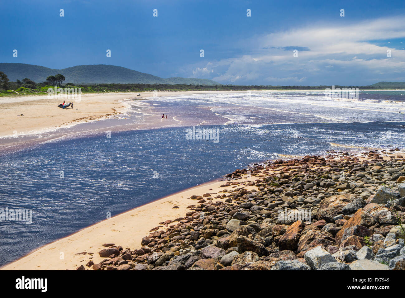 Australia, Nuovo Galles del Sud, metà costa Nord regione, Crescent Head, vista di Killick Creek Foto Stock
