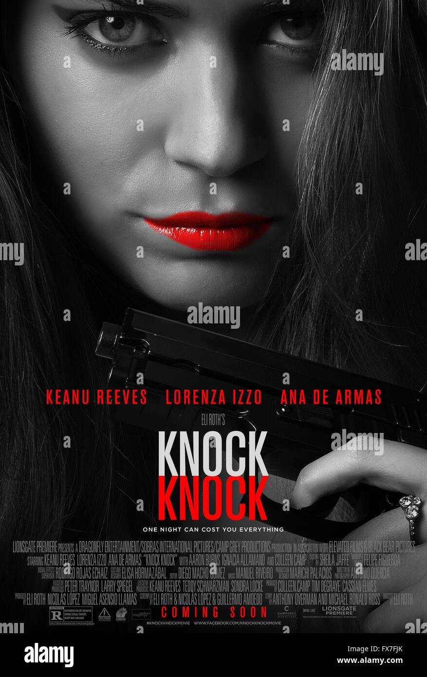 Knock Knock Anno : 2015 Cile / USA Direttore : Eli Roth Lorenza Izzo Movie poster (USA) Foto Stock