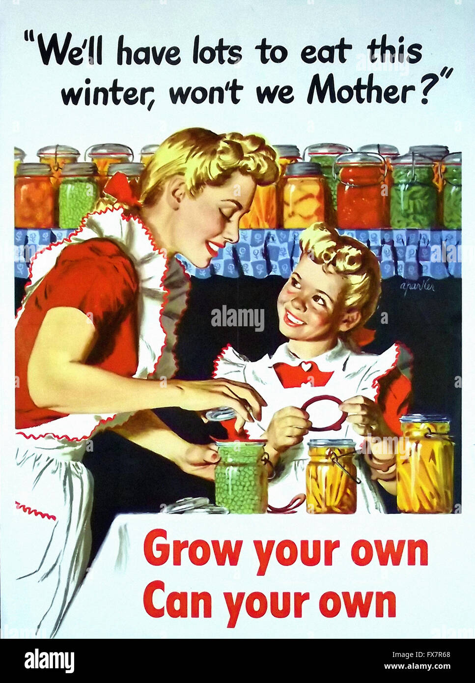 Coltivate il vostro proprio - Può il tuo - II Guerra Mondiale - U.S poster di propaganda Foto Stock