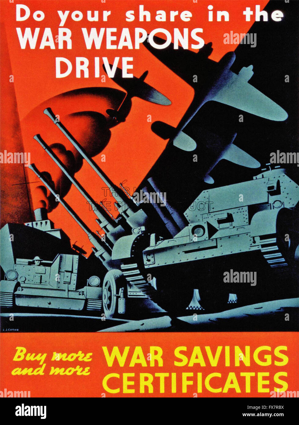 Armi da guerra Drive - II Guerra Mondiale - U.S poster di propaganda Foto Stock