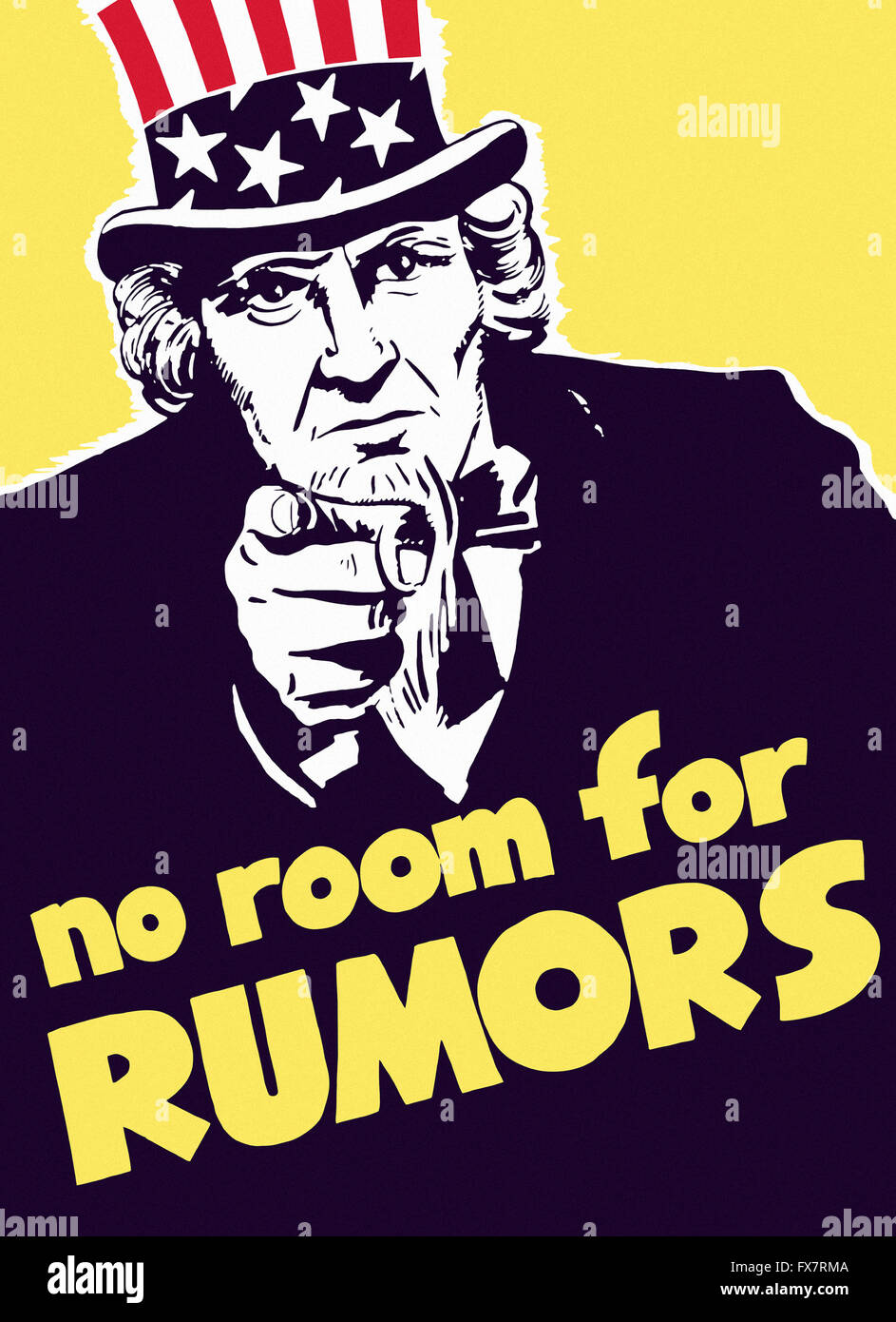 Lo zio Sam - nessuna camera per voci - II Guerra Mondiale - U.S poster di propaganda Foto Stock