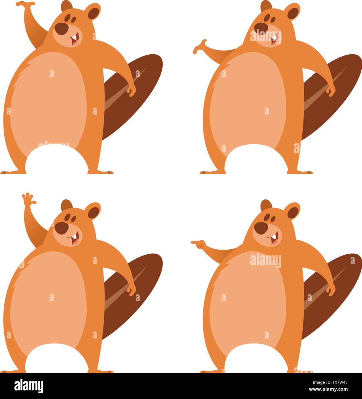 Set di castori Illustrazione Vettoriale