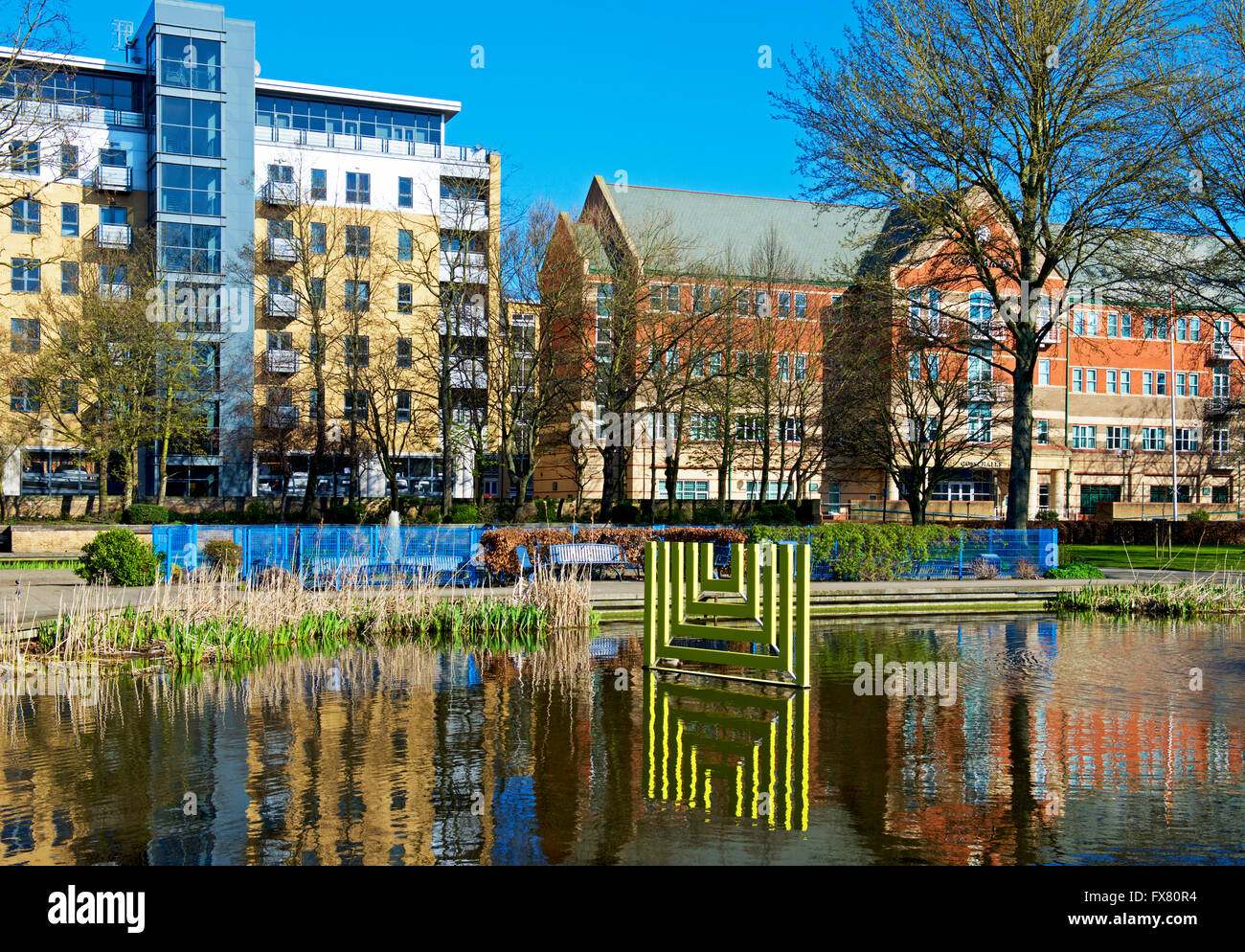 Illustrazione in Queen's Gardens, Hull, per annunciare la città lo status di città della cultura nel 2017, East Yorkshire, Inghilterra, Regno Unito Foto Stock