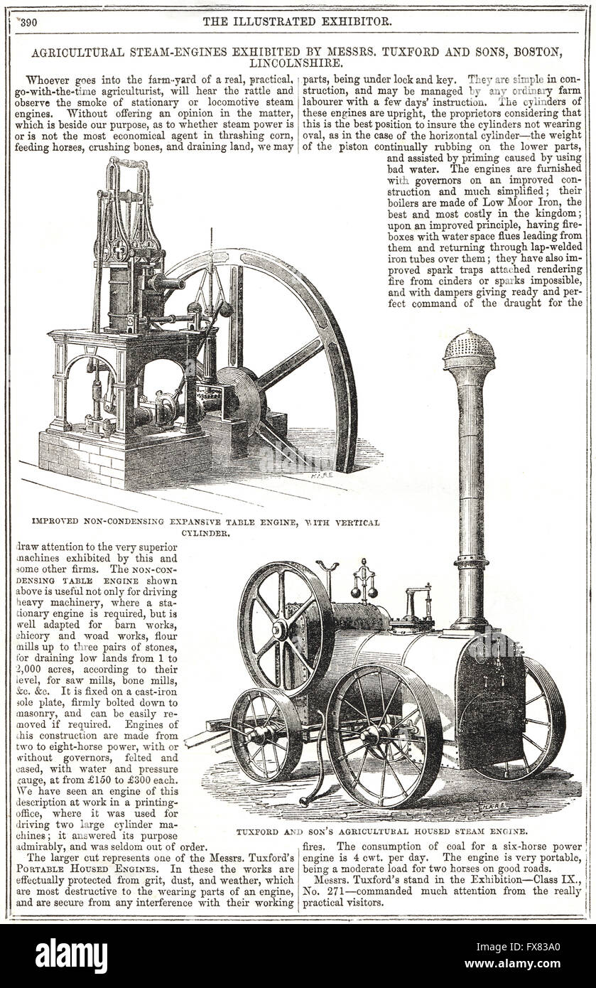 Agricolo di motori a vapore presentano la grande Esposizione del 1851 Foto Stock