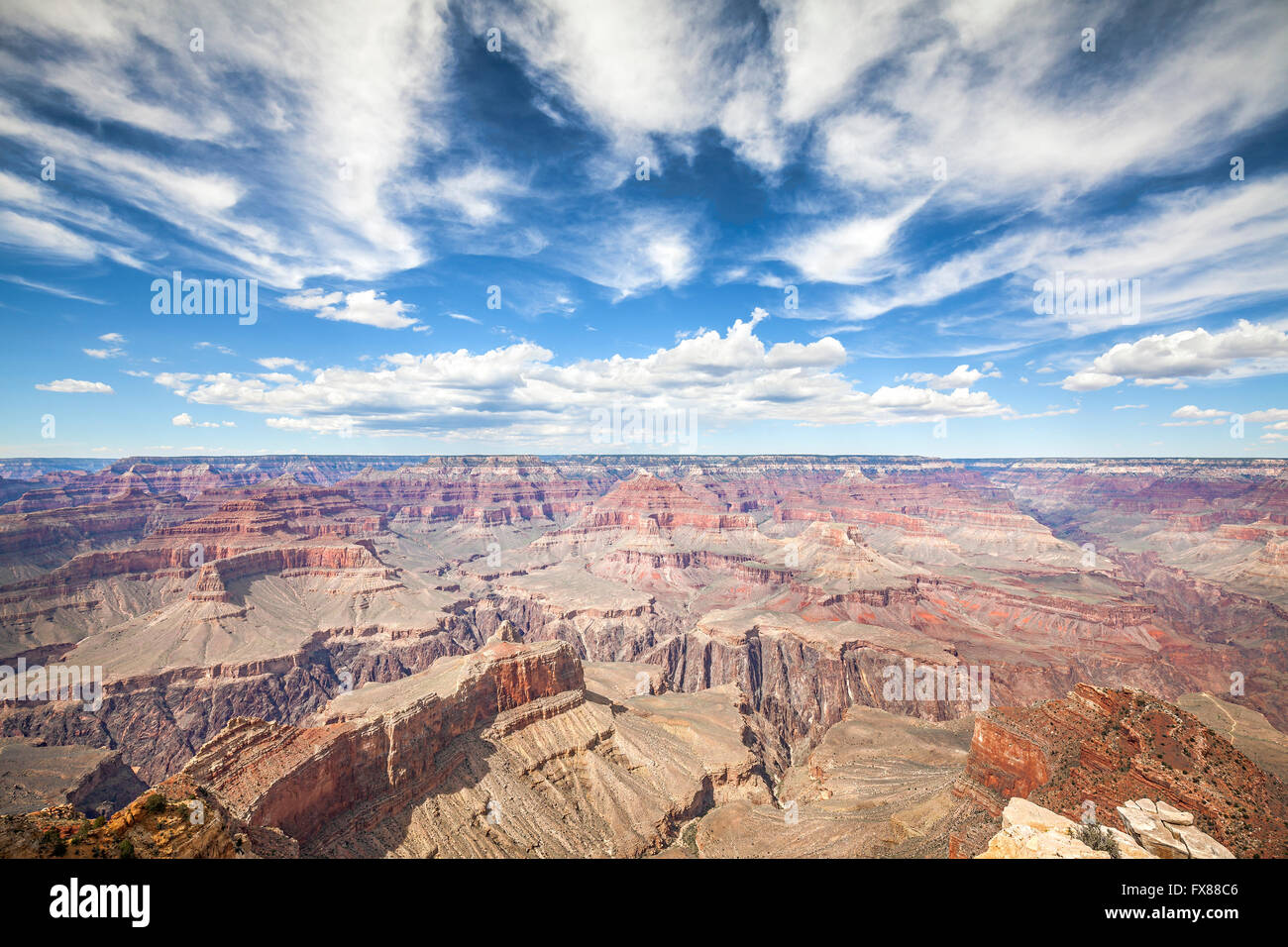 Bordo Sud del Grand Canyon National Park, una delle principali destinazioni turistiche negli Stati Uniti. Foto Stock
