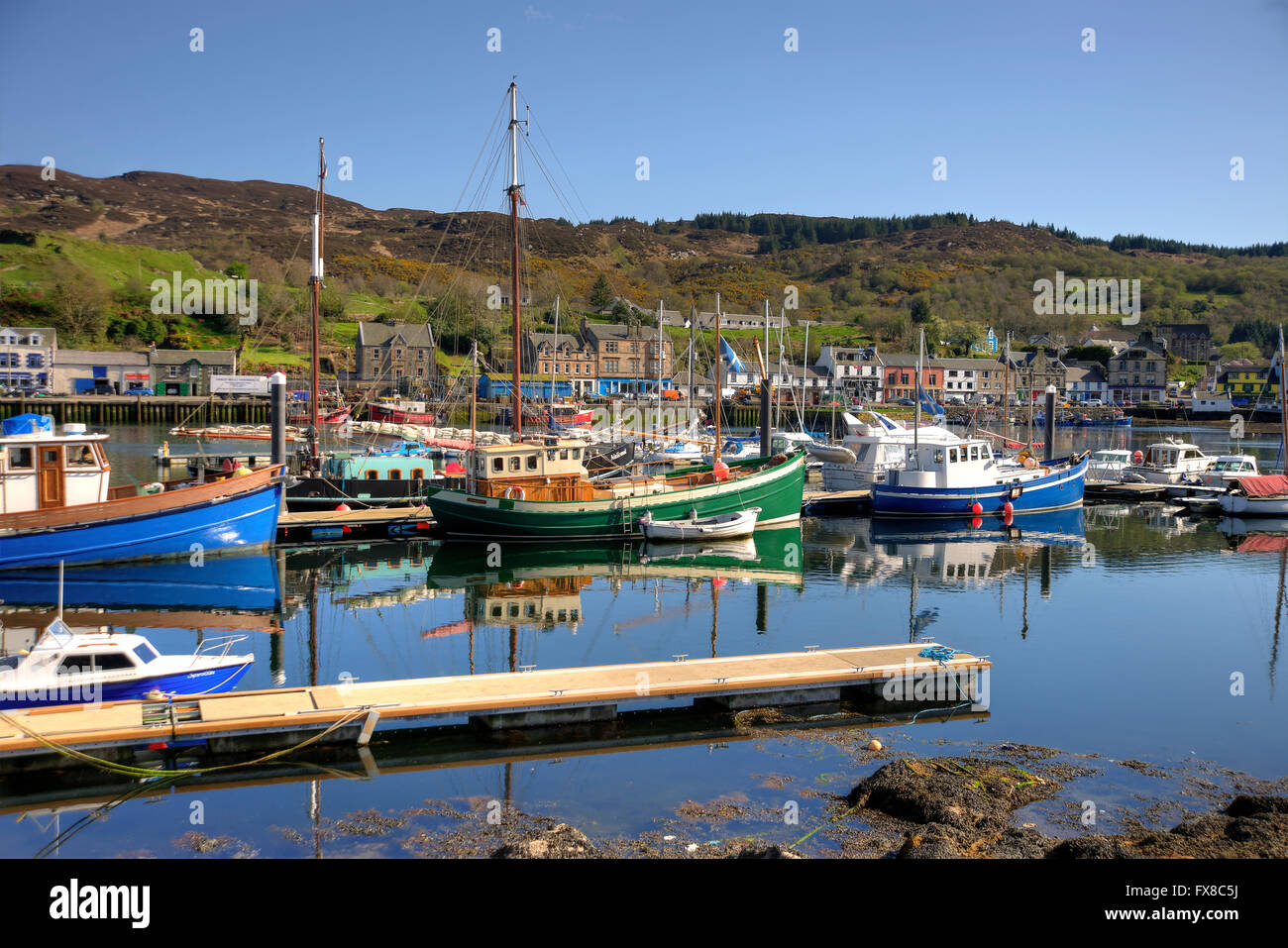 Estate in scena a Tarbert Harbour, Loch Fyne, Argyll Foto Stock