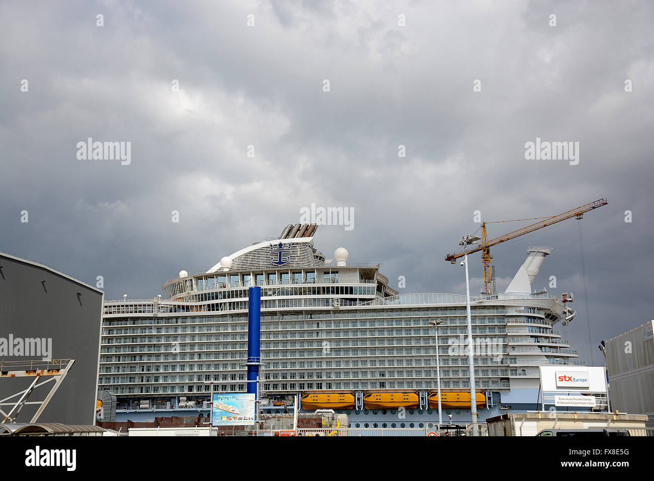 Cantiere STX Europe, Saint-Nazaire, Loire-Atlantique, Francia Foto Stock