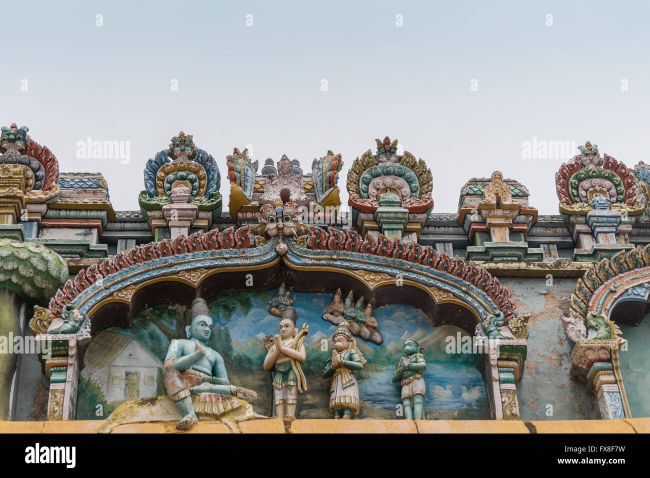 Signore Rama murale a Shirangam Temple. Foto Stock