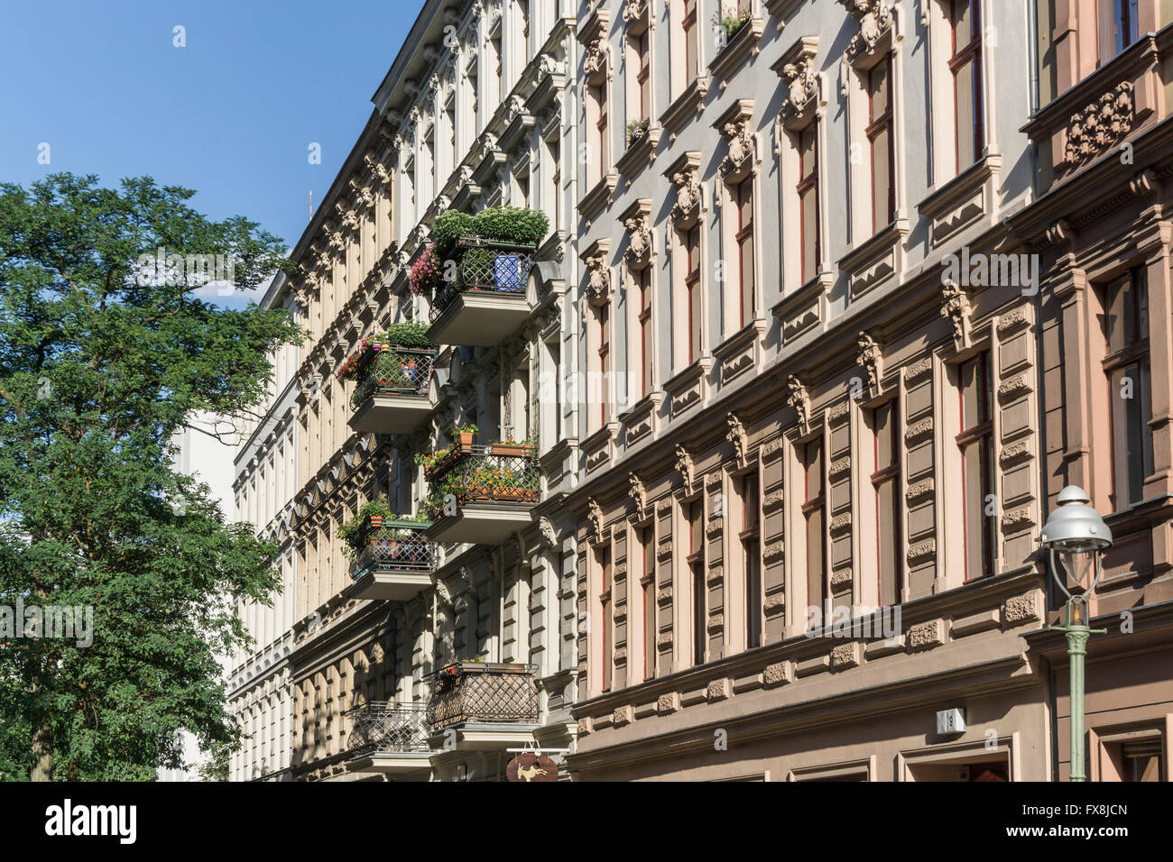 Facciata in stile guglielmino Architettura, Seelingstrasse, Charlottenburg, Berlino Foto Stock