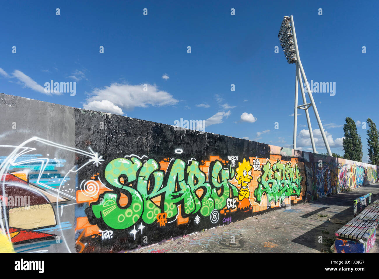 Graffiti, Mauer Park, Prenzlauer Berg di Berlino Foto Stock