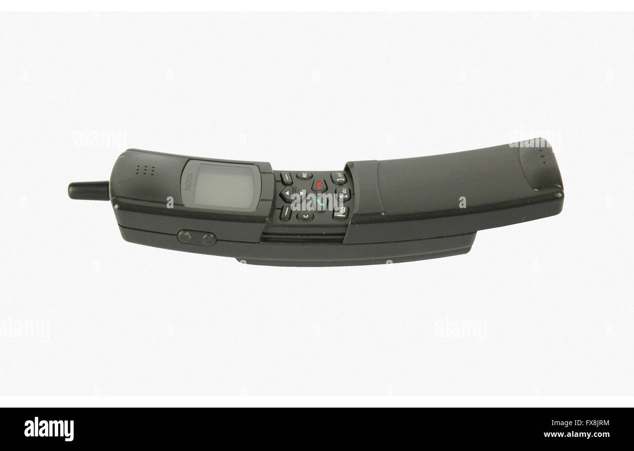 Nokia 8110 (soprannominato "banana") telefono cellulare rilasciato nel 1996 Foto Stock