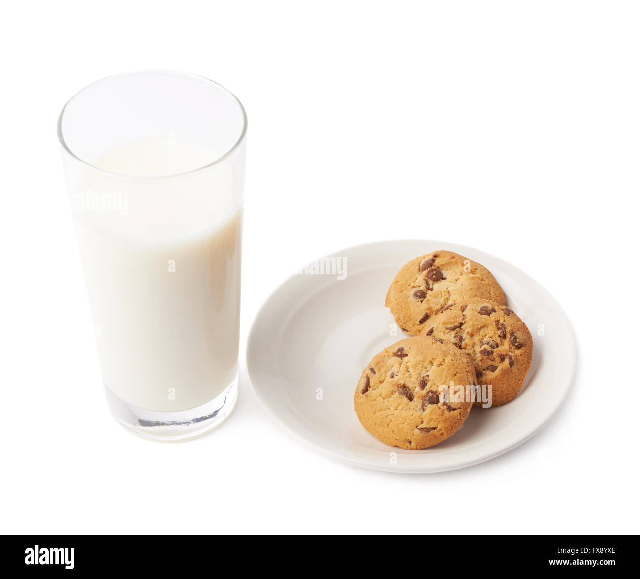 Cookies e vetro di composizione di latte Foto Stock
