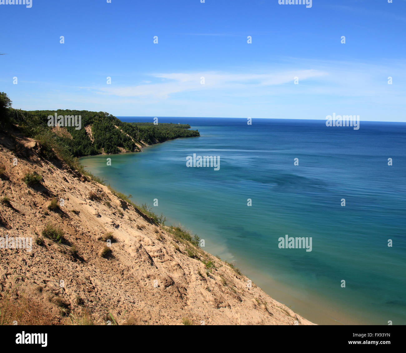 Enormi dune di sabbia di Pictured Rocks National Lakeshore, sul lago Superiore, Michigan, Stati Uniti d'America Foto Stock