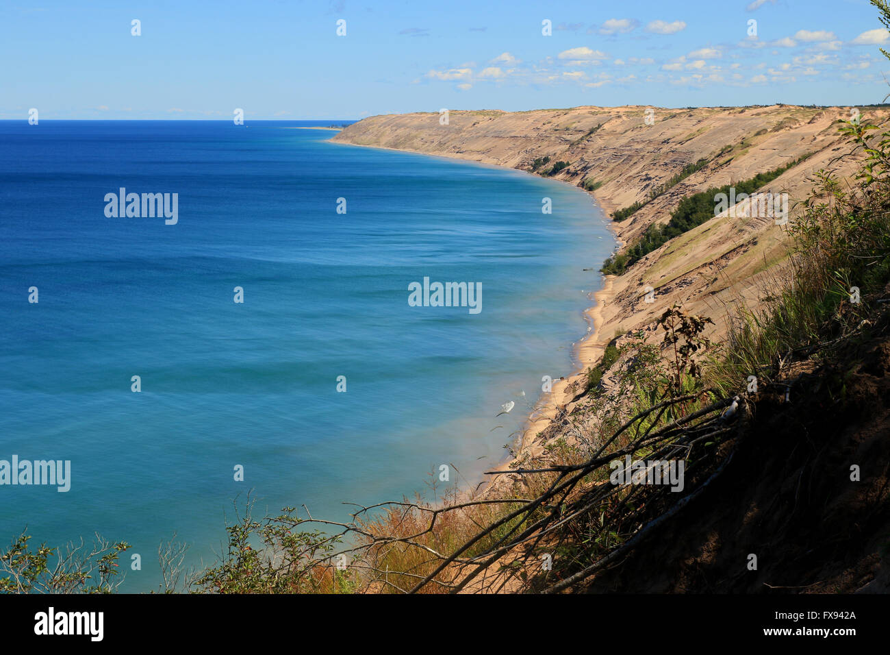 Enormi dune di sabbia di Pictured Rocks National Lakeshore, sul lago Superiore, Michigan, Stati Uniti d'America Foto Stock