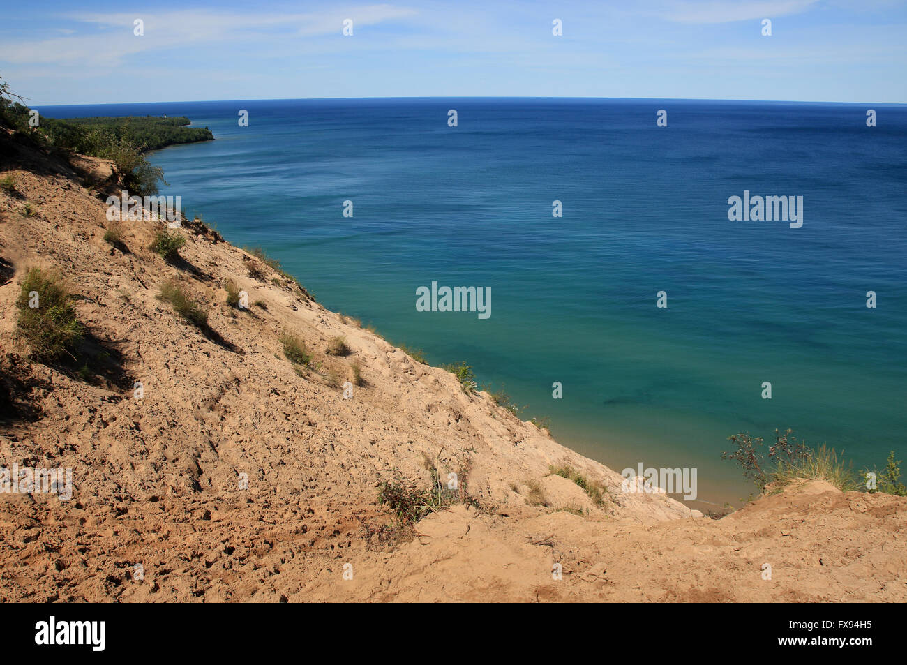 Enormi dune di sabbia di Pictured Rocks National Lakeshore, sul lago Superiore, Michigan, Stati Uniti d'America Foto Stock