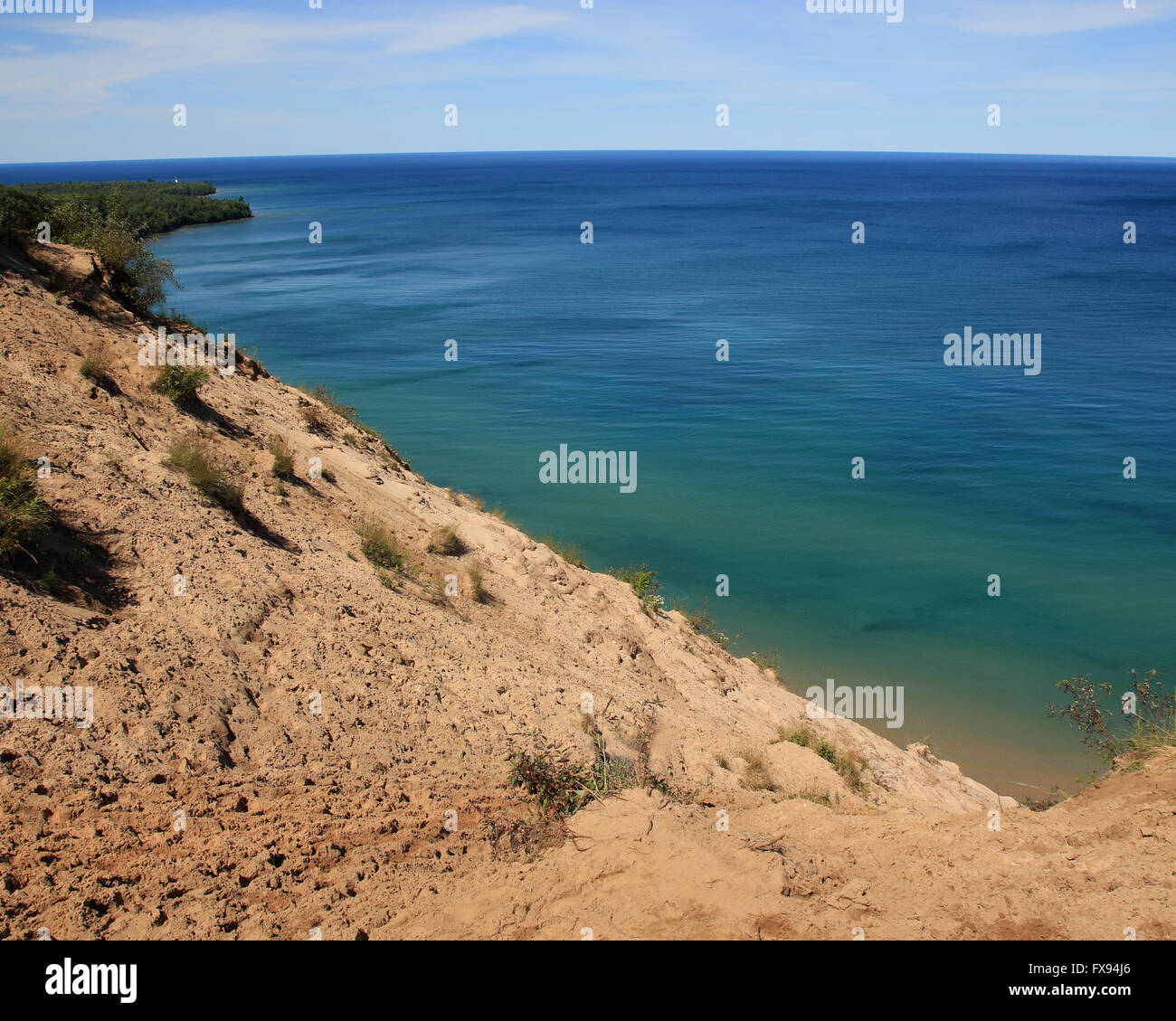 Enormi dune di sabbia di Pictured Rocks National Lakeshore, sul lago Superiore, Michigan, Stati Uniti d'America Foto Stock