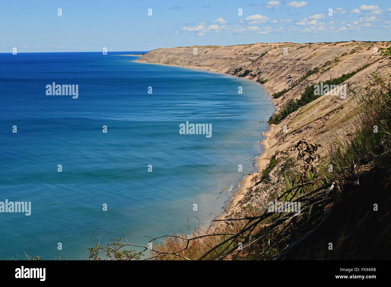 Enormi dune di sabbia di Pictured Rocks National Lakeshore, sul lago Superiore, Michigan, Stati Uniti d'America Foto Stock
