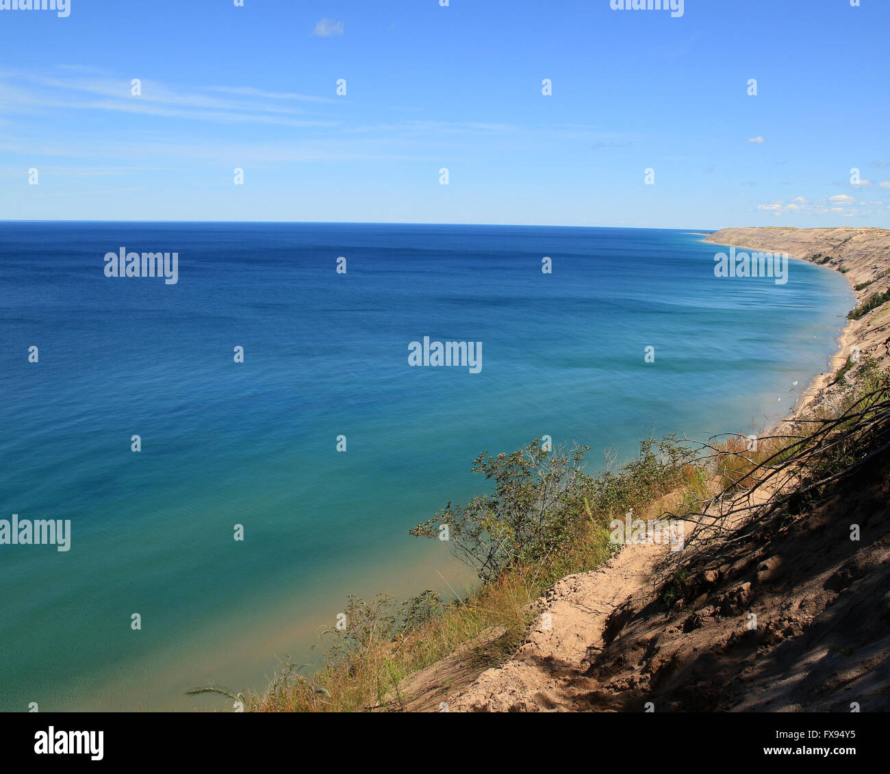 Enormi dune di sabbia di Pictured Rocks National Lakeshore, sul lago Superiore, Michigan, Stati Uniti d'America Foto Stock