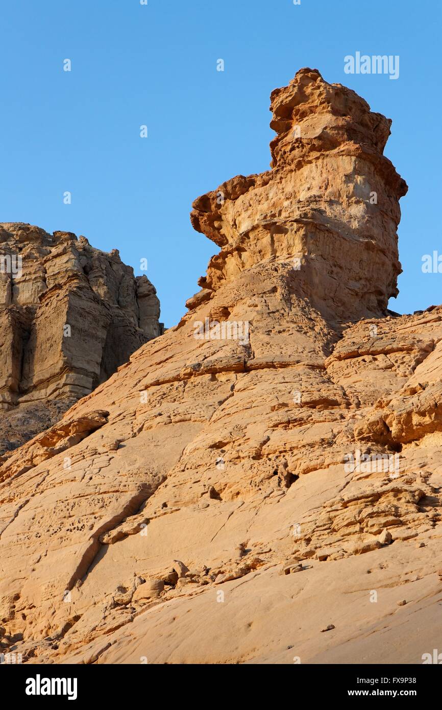 Weathered rock dito nel deserto di pietra, Israele Foto Stock