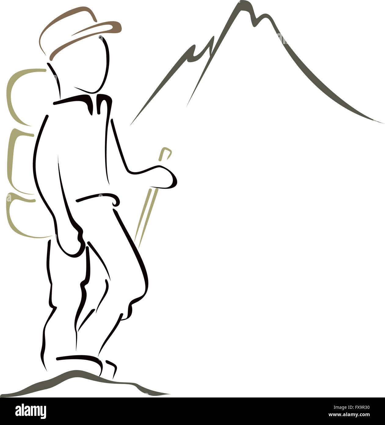 Simbolo di alpinismo Illustrazione Vettoriale