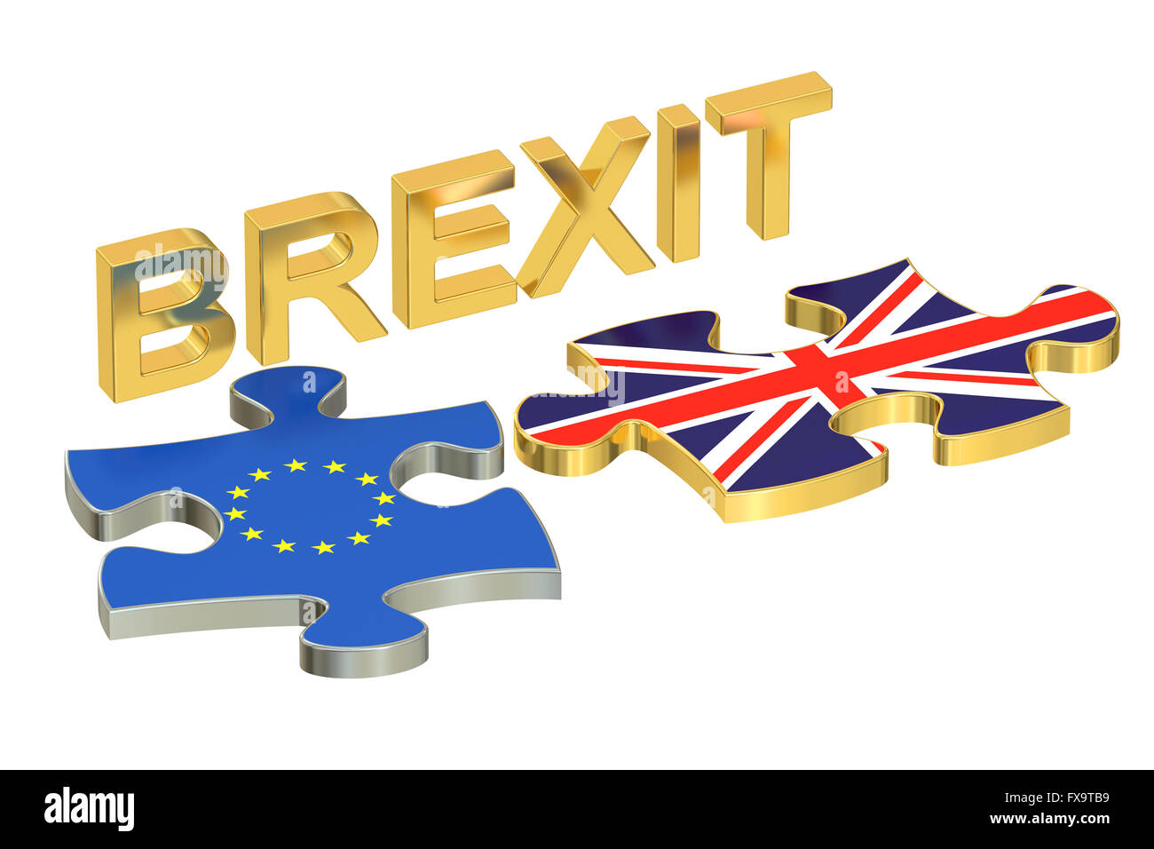 Concetto Brexit. Il rendering 3D Foto Stock Concetto Brexit. Il rendering 3D Foto Stock