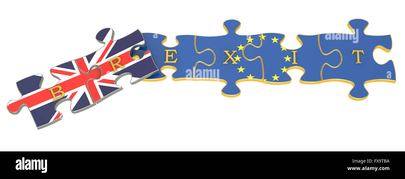 Referendum Brexit concetto. Il rendering 3D Foto Stock Referendum Brexit concetto. Il rendering 3D Foto Stock