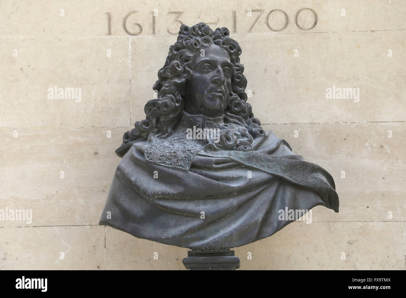 Memoriale di architetto del paesaggio, Andre le Notre (1613-1700), il giardino delle Tuileries, Parigi, Francia Foto Stock