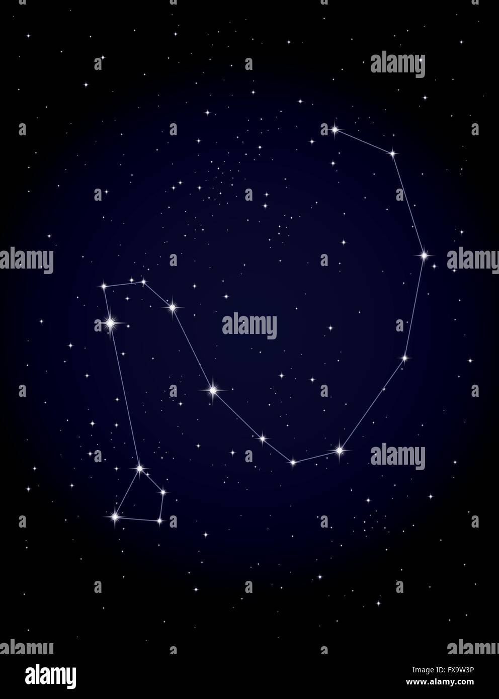 La costellazione del Dragone nel Illustrazione Vettoriale