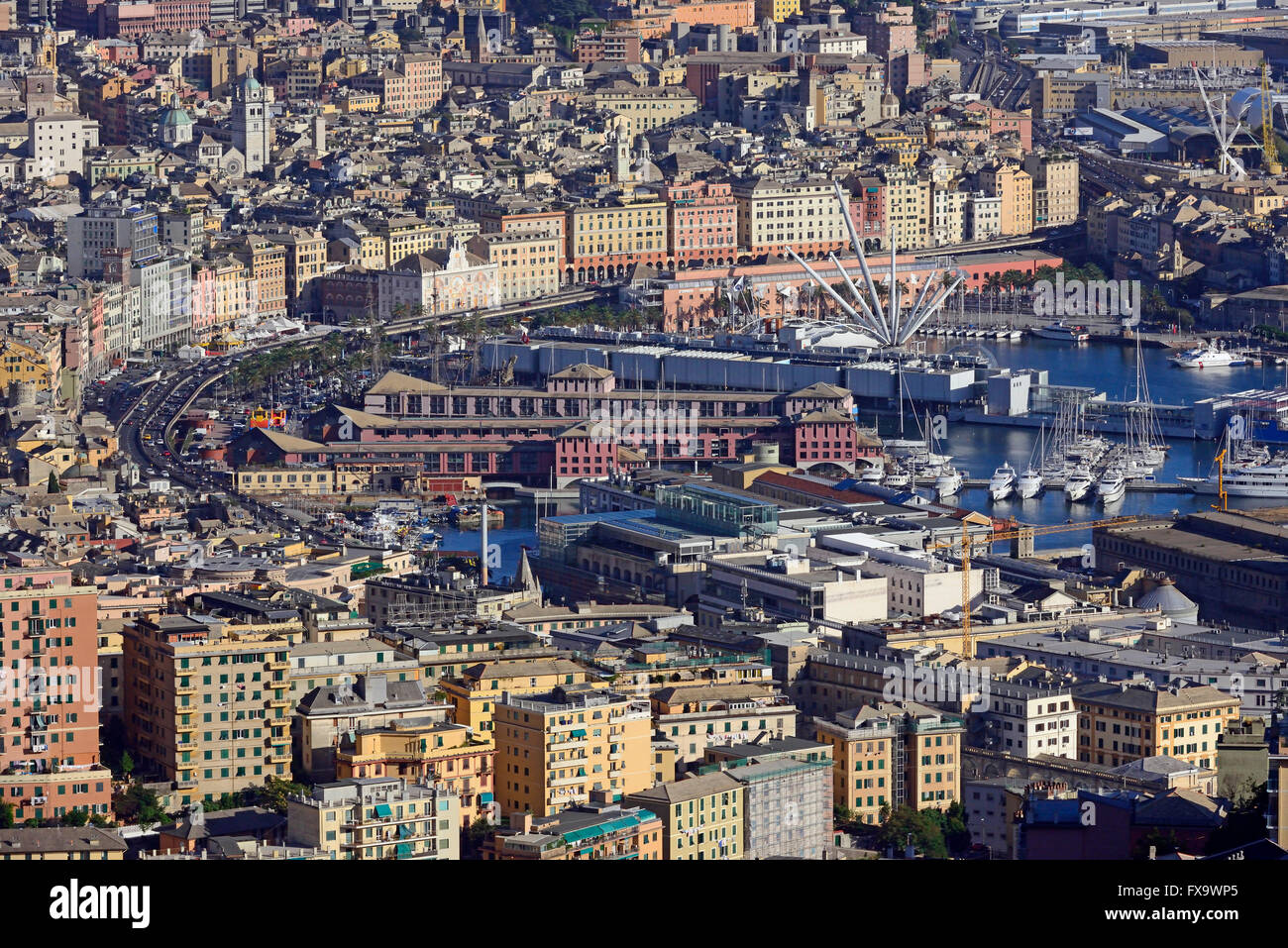 Vista panoramica sul centro storico di Genova, Liguria, Italia, Europa Foto Stock