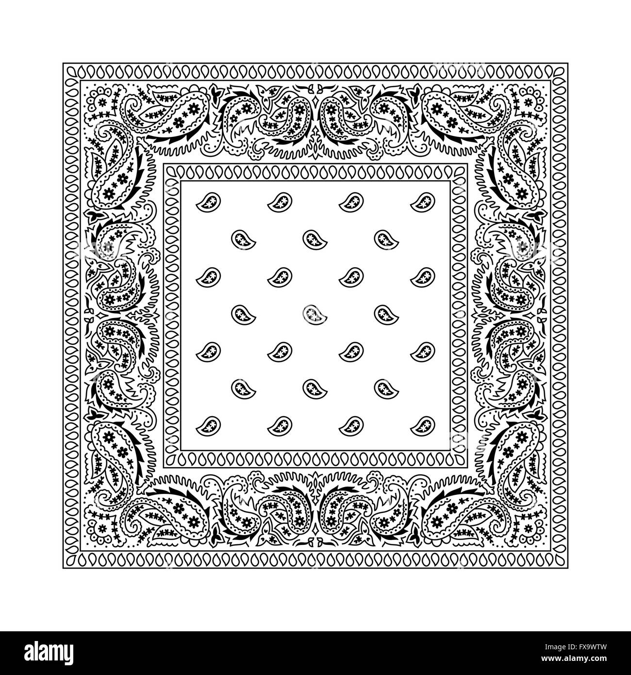 Bandana bianco con decorazioni nere Immagine e Vettoriale - Alamy