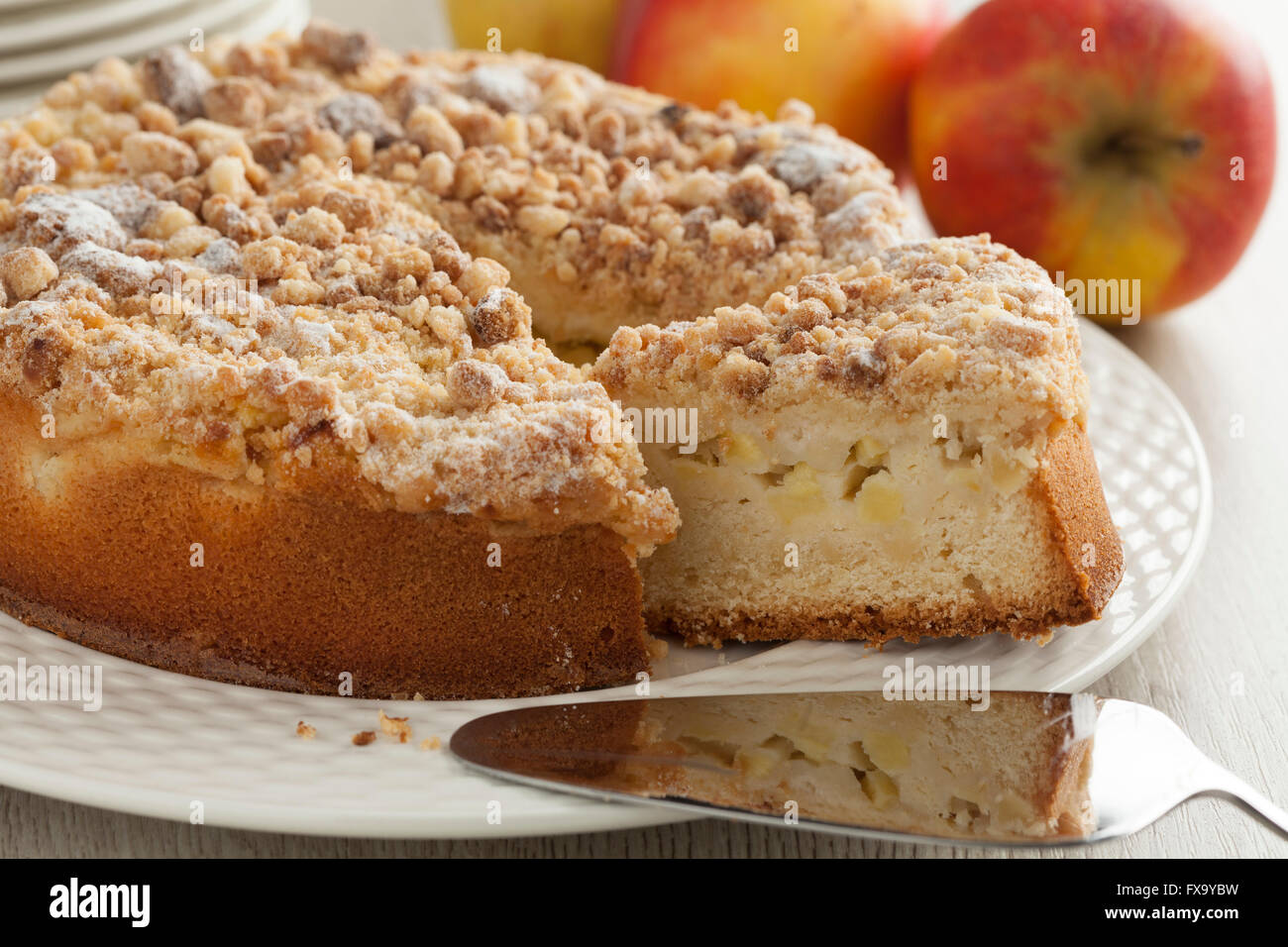 Freschi di forno in casa torta di mele Foto Stock