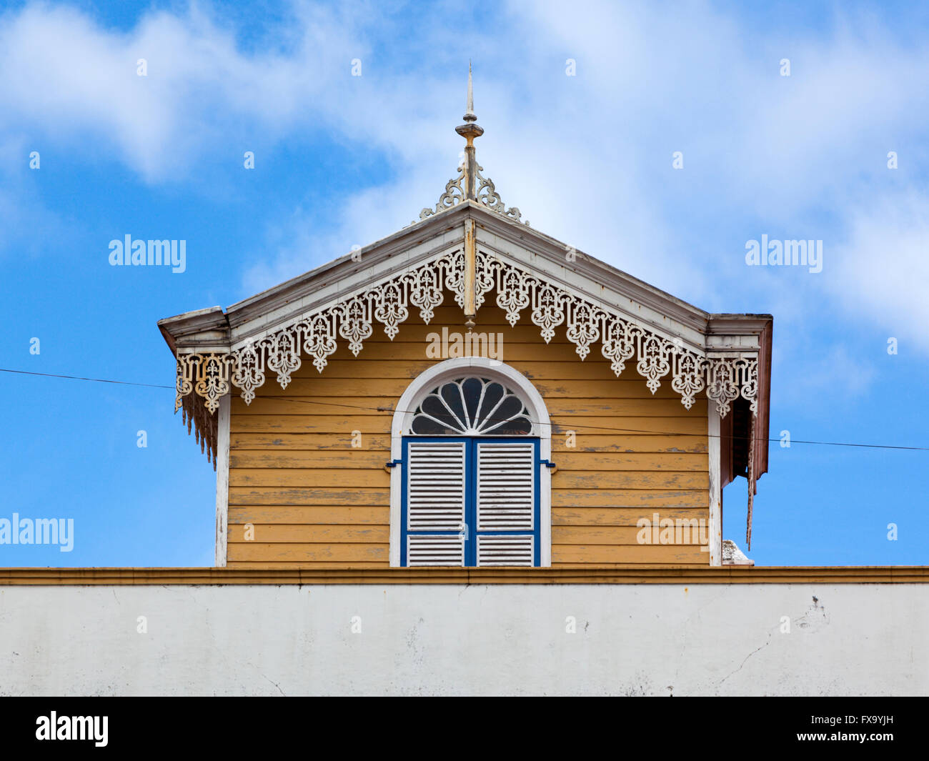 Tetto ornato a Ponta Delgada, Sao Miguel, Azzorre, Foto Stock