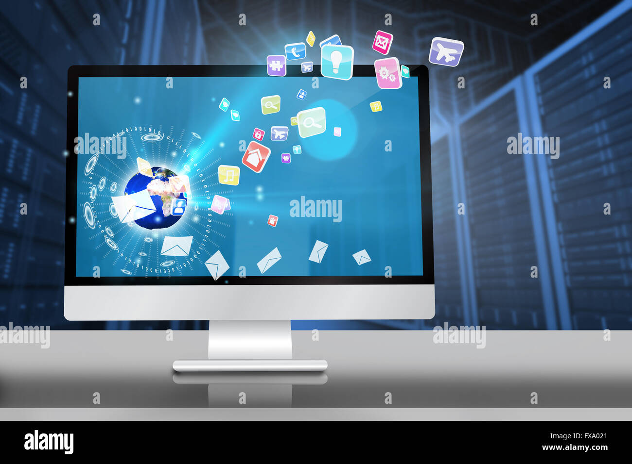 Immagine composita di schermo di computer Foto Stock