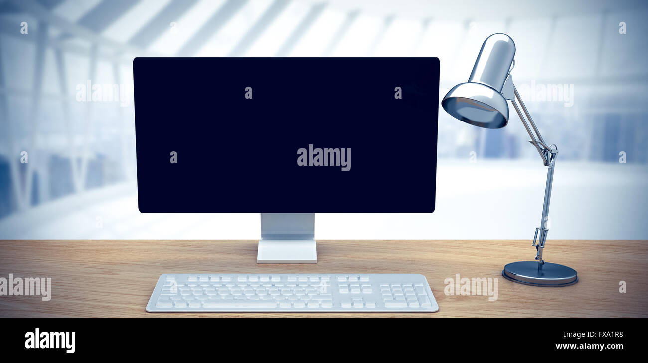 Immagine composita del computer su una scrivania Foto Stock