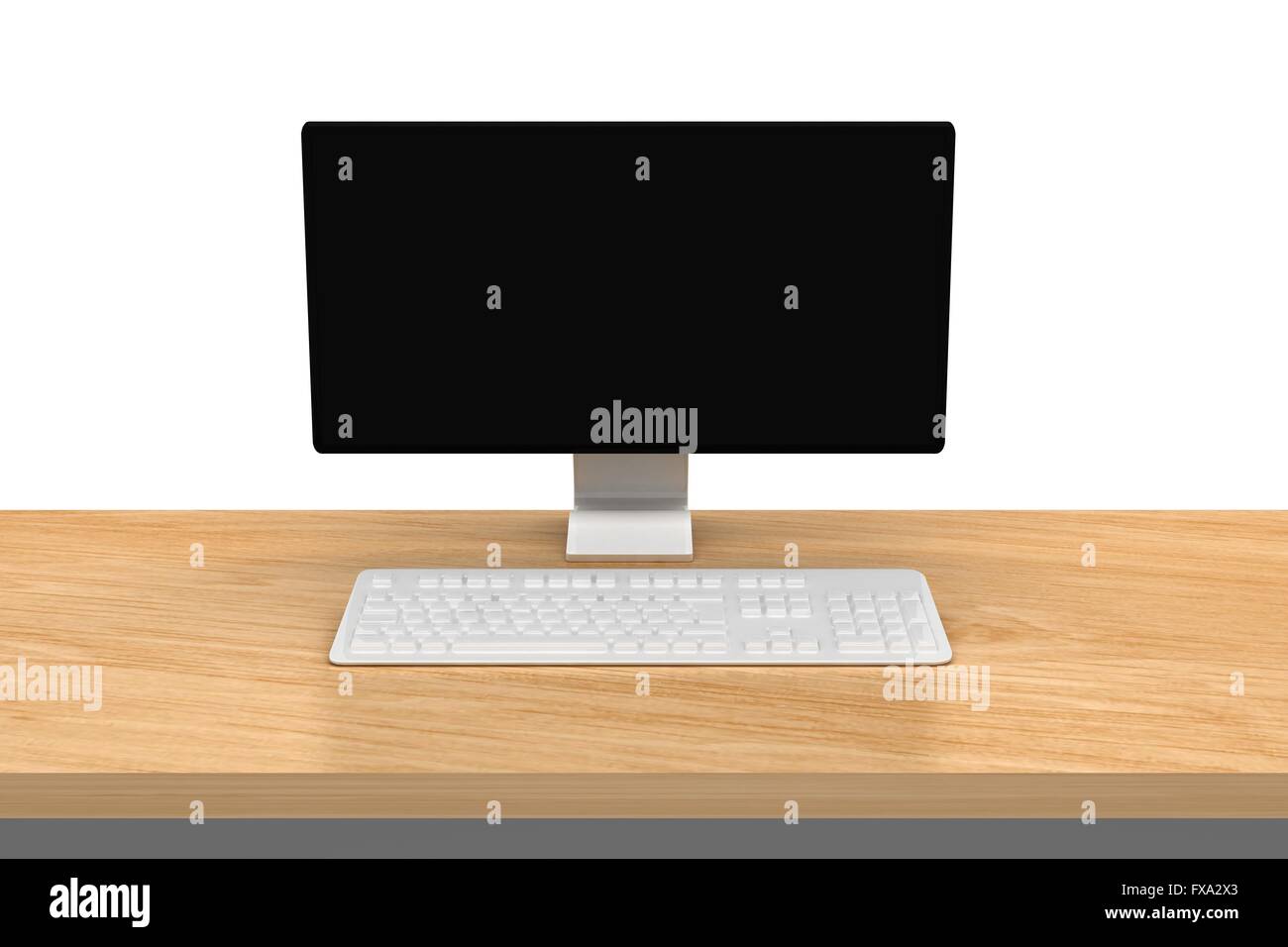 Un computer su una scrivania Foto Stock