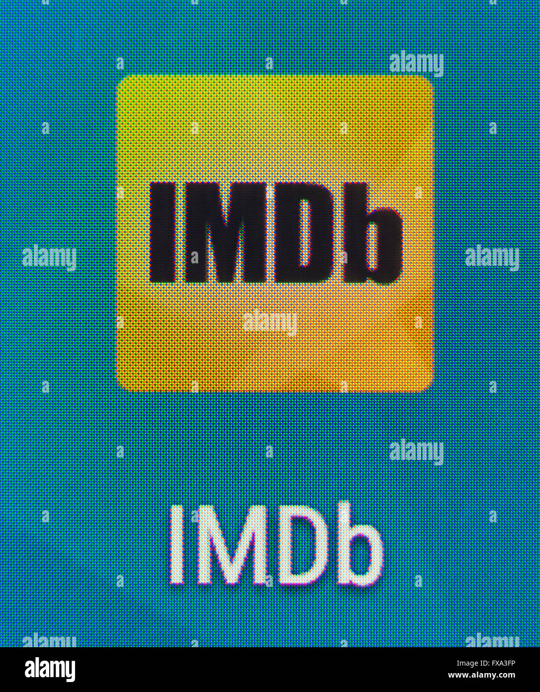 Close up IMDb icona app su un telefono Android. (Internet Movie Database) Foto Stock