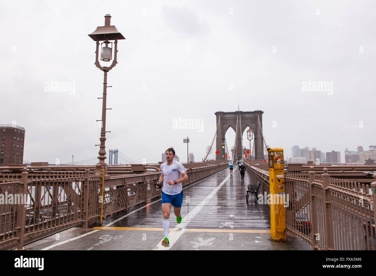 Ponte di Brooklyn, New York City, Stati Uniti d'America. Foto Stock