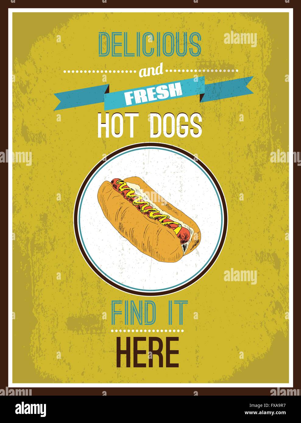 Poster di Hot Dog Illustrazione Vettoriale