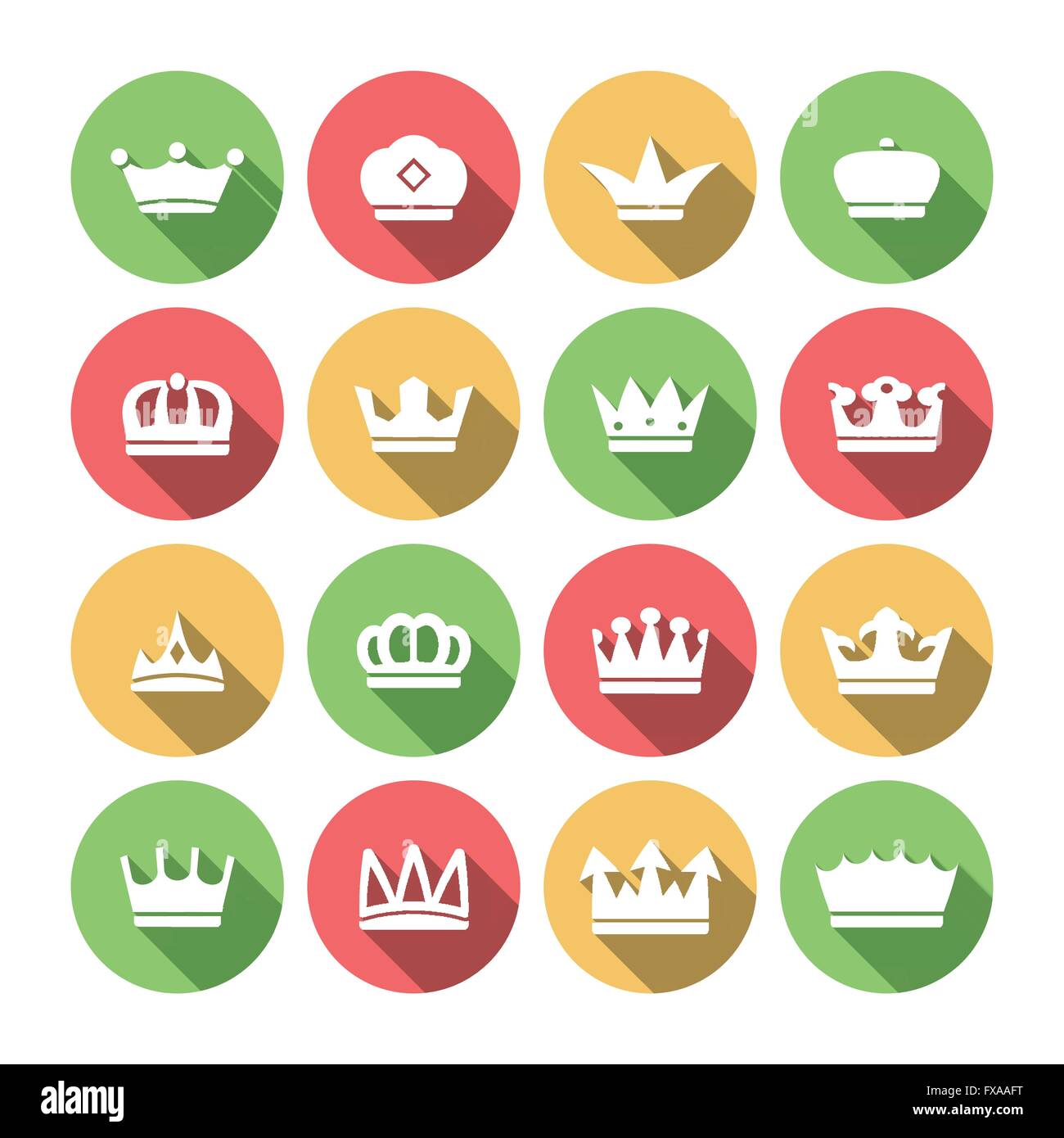 Set di icone di corona Illustrazione Vettoriale
