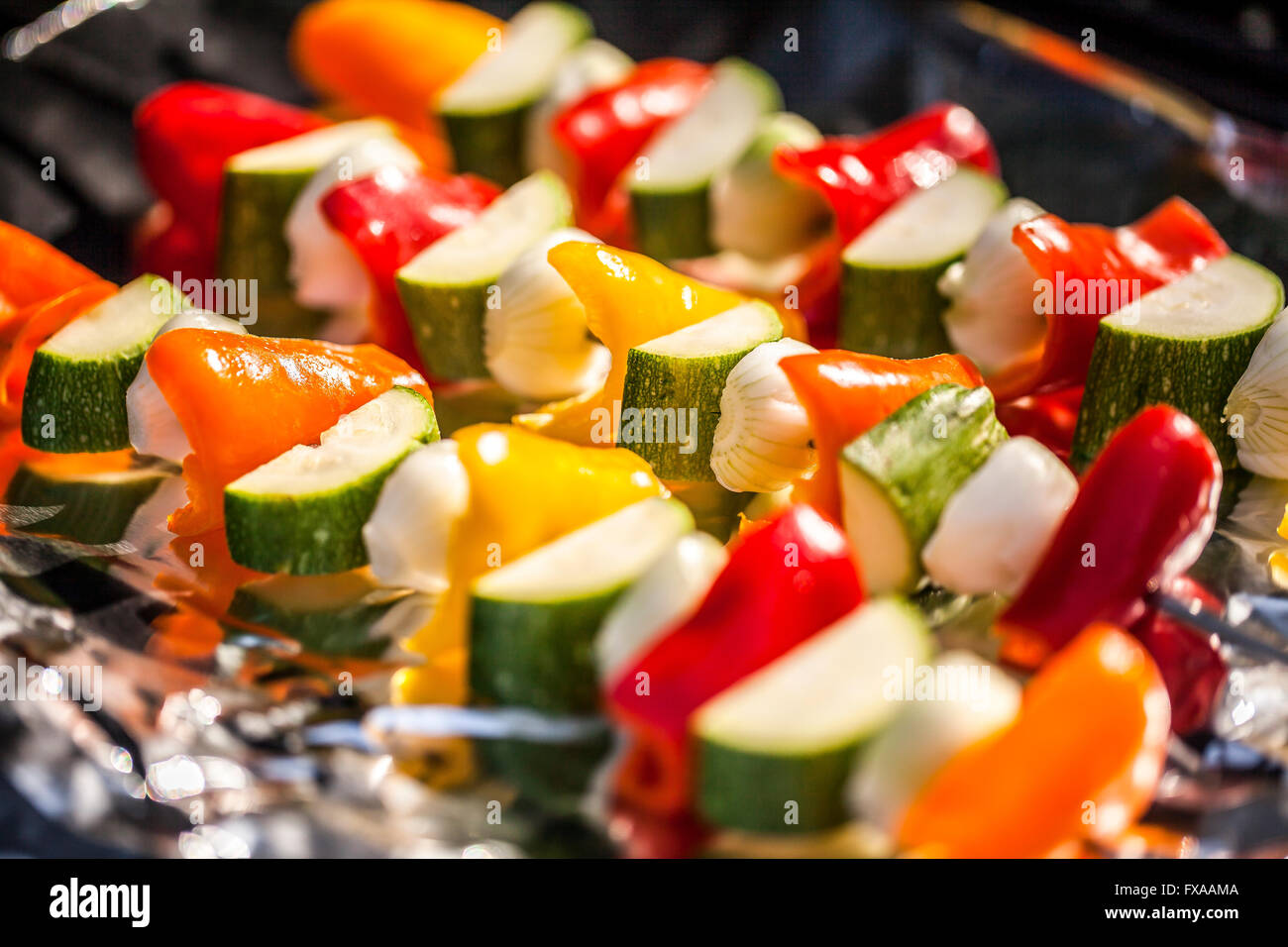 Verdure grigliate,fuoco selettivo. Foto Stock