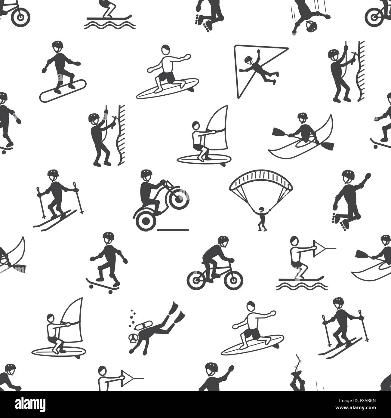 Sport estremi pattern senza giunture Illustrazione Vettoriale