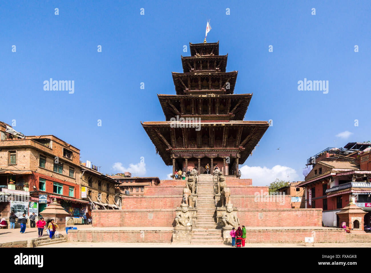 Il Tempio Nyatapola, Bhaktapur, Kathmandu, Nepal Foto Stock