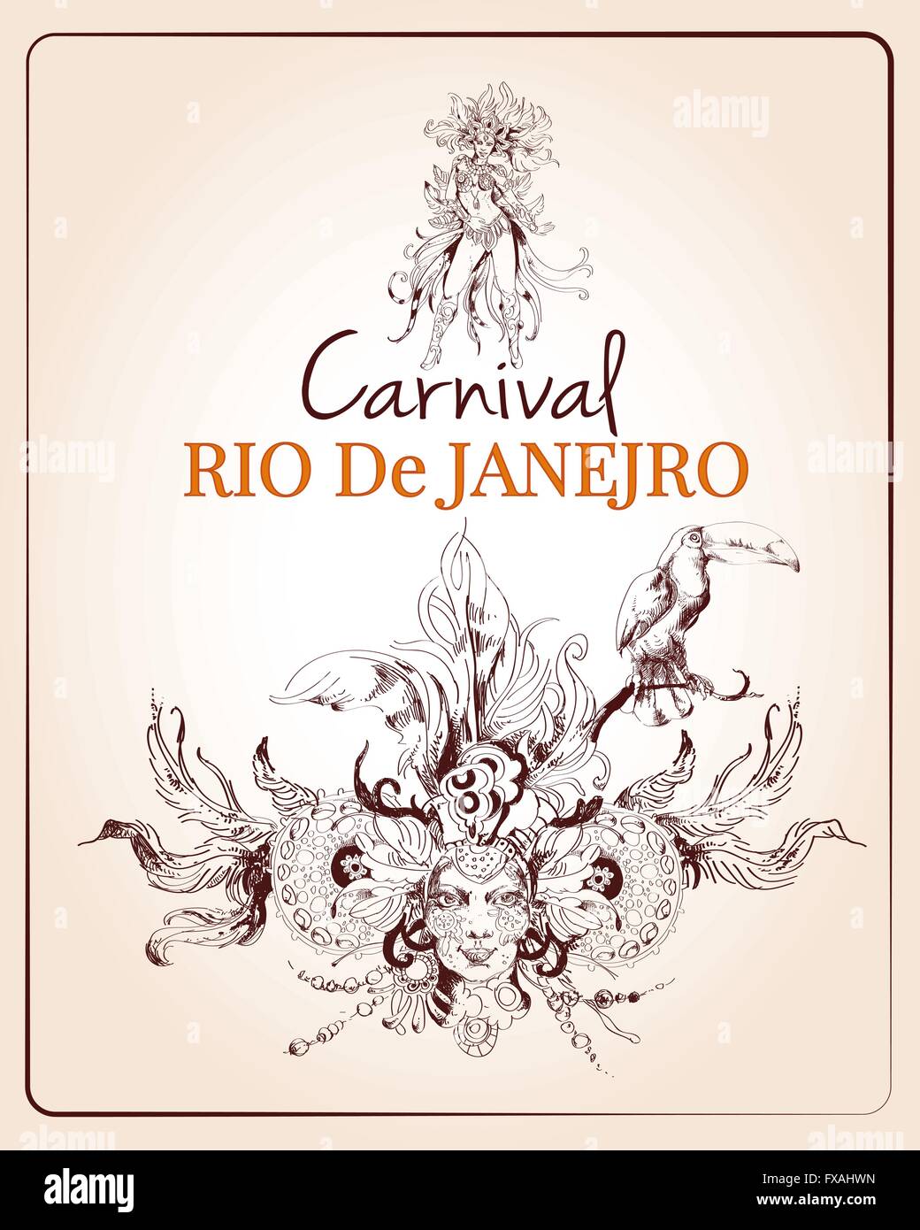 Il carnevale di Rio poster Illustrazione Vettoriale