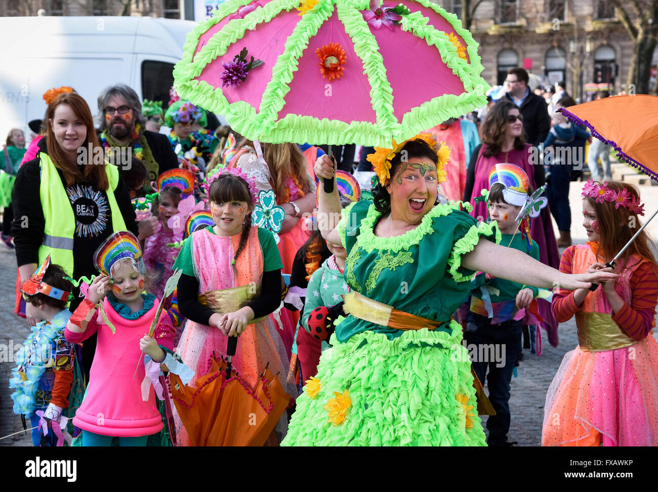 La festa di san Patrizio Parade Belfast Irlanda del Nord Foto Stock