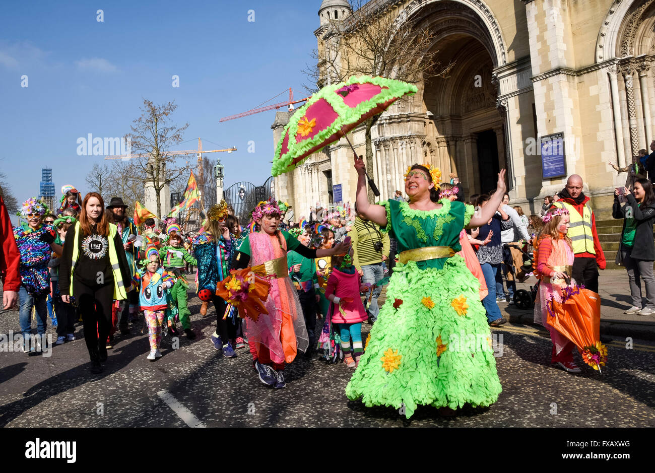 La festa di san Patrizio Parade Belfast Irlanda del Nord Foto Stock
