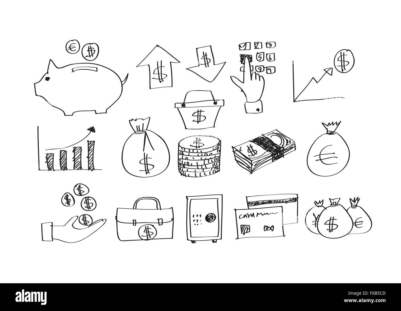 Finanza e denaro idea Imposta icona illustrazione Illustrazione Vettoriale