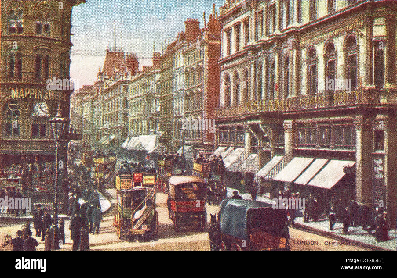 Cheapside, Londra, Inghilterra circa 1905 Foto Stock